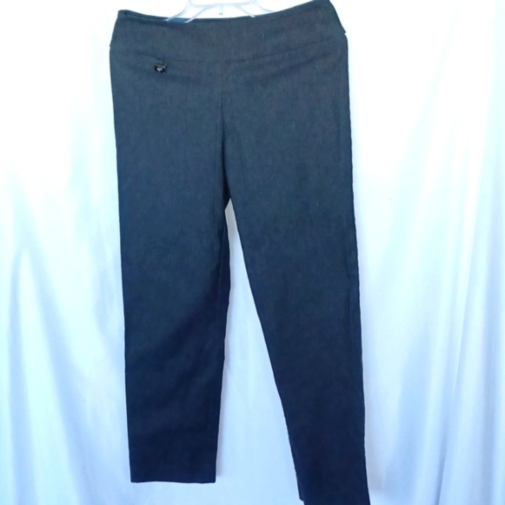 Lisette straight leg pant, Gray, Stretch, Sz 8, 9" Rise, 27" Inseam